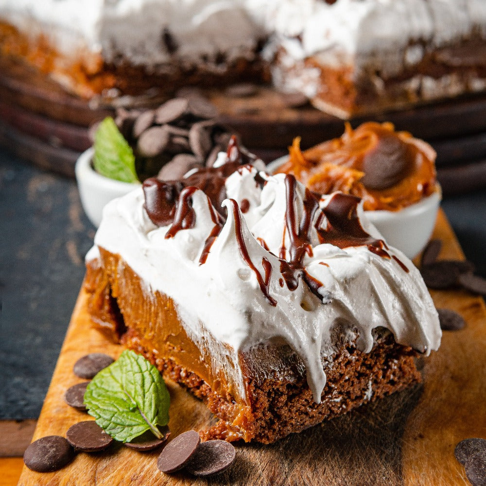 TORTA DE BROWNIE, DULCE DE LECHE Y MERENGUE ITALIANO